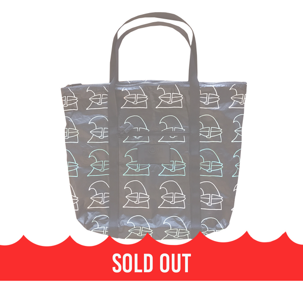 Surfing Wave Aloha Collection Zippered Black Tote Bag
