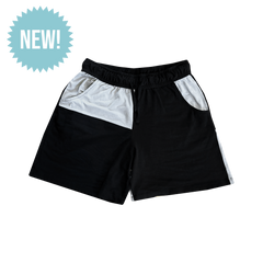 SUAY Upcycled Men's Shorts - Block Grey & Black