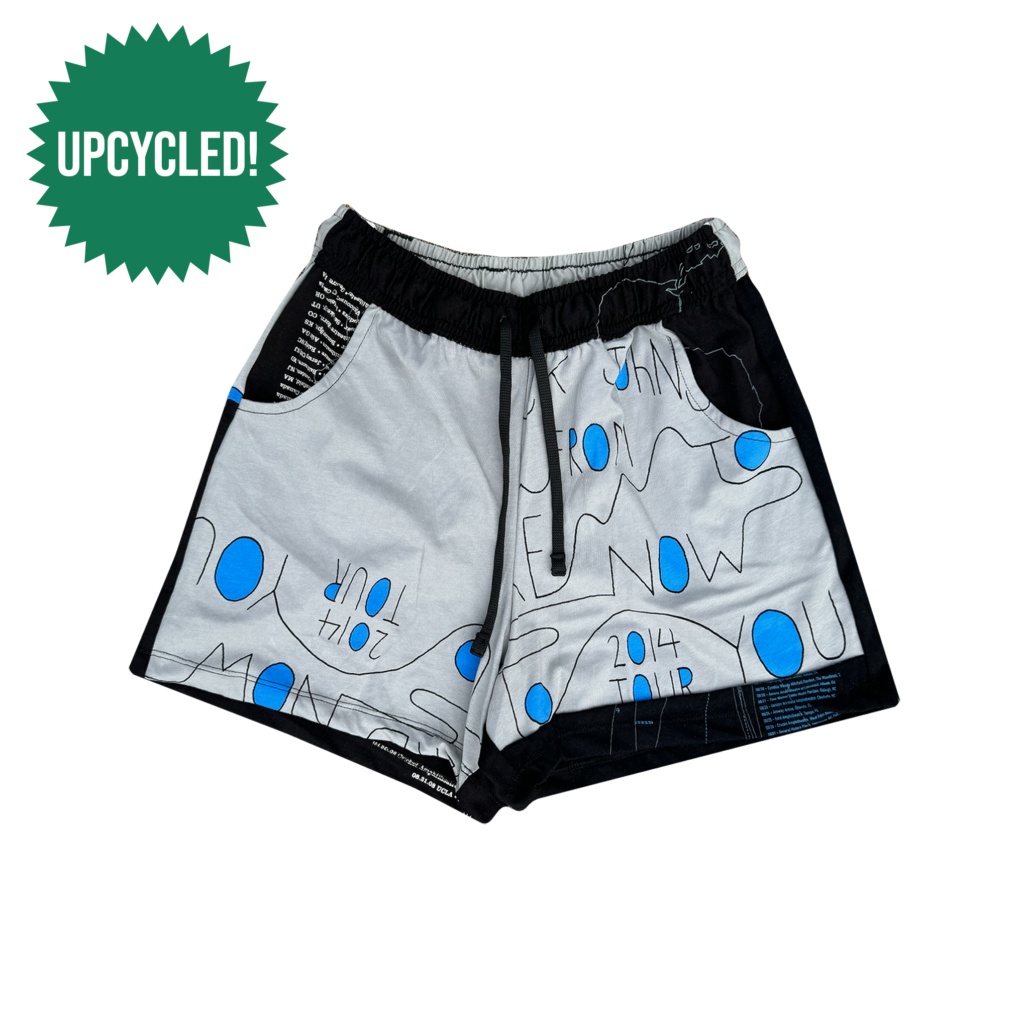 SUAY Upcycled Womens Shorts - Grey & Black | Jack Johnson