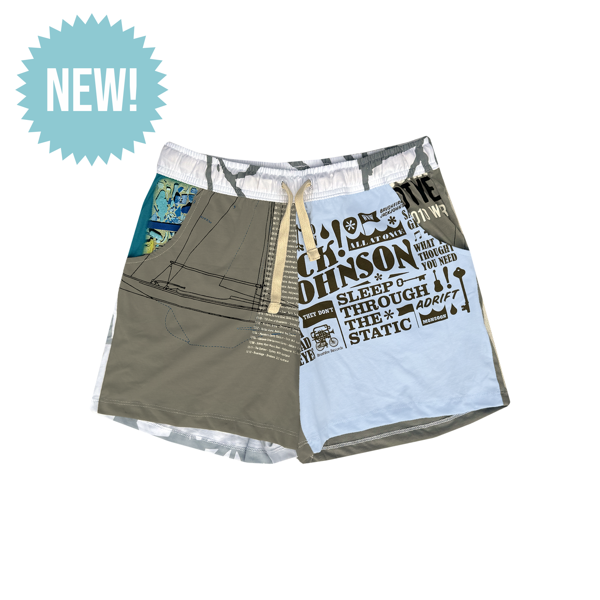 SUAY Upcycled Womens Shorts - Grey & Blue