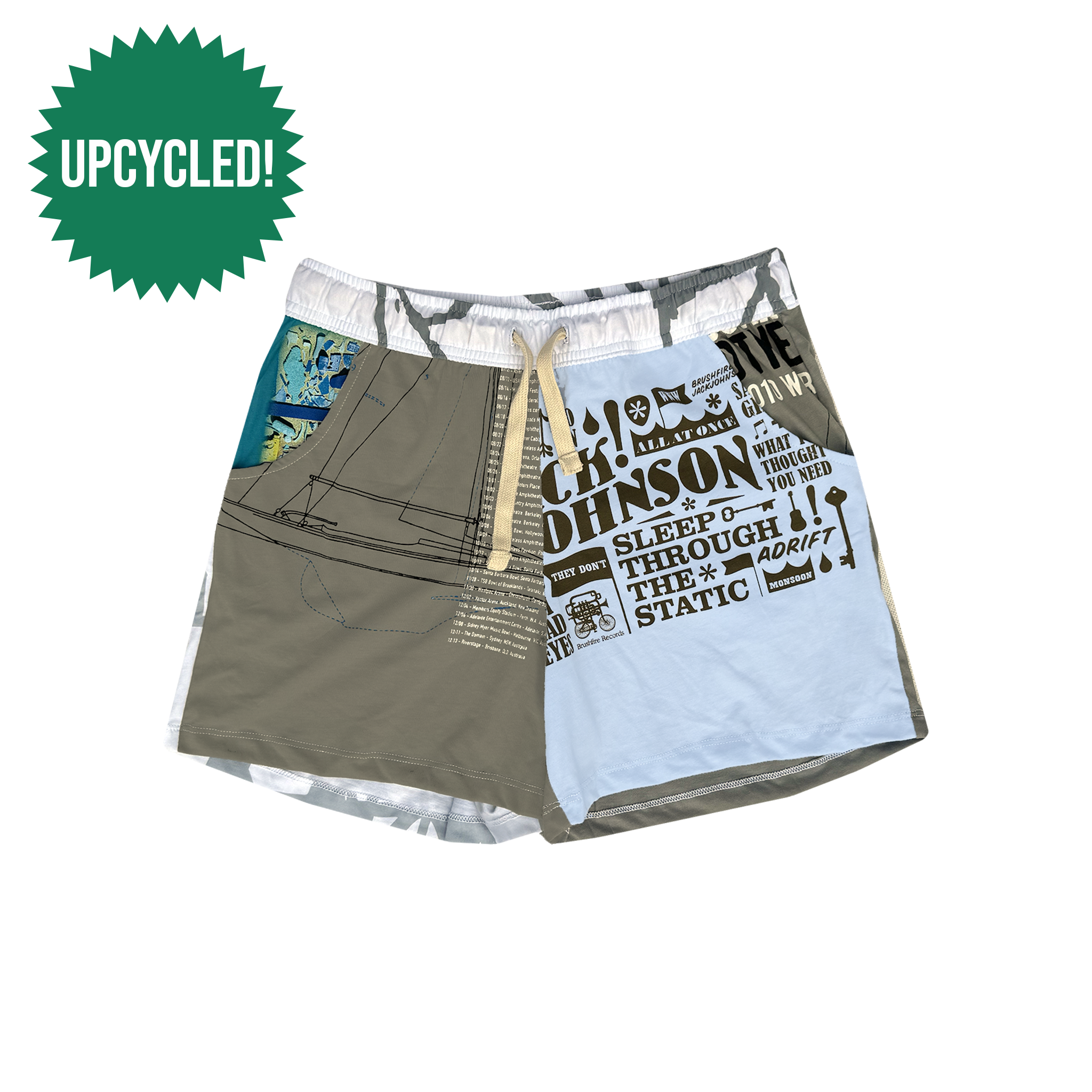SUAY Upcycled Womens Shorts - Grey & Blue | Featured | Jack Johnson