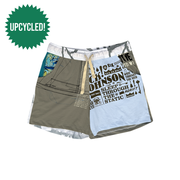 SUAY Upcycled Womens Shorts - Grey & Blue