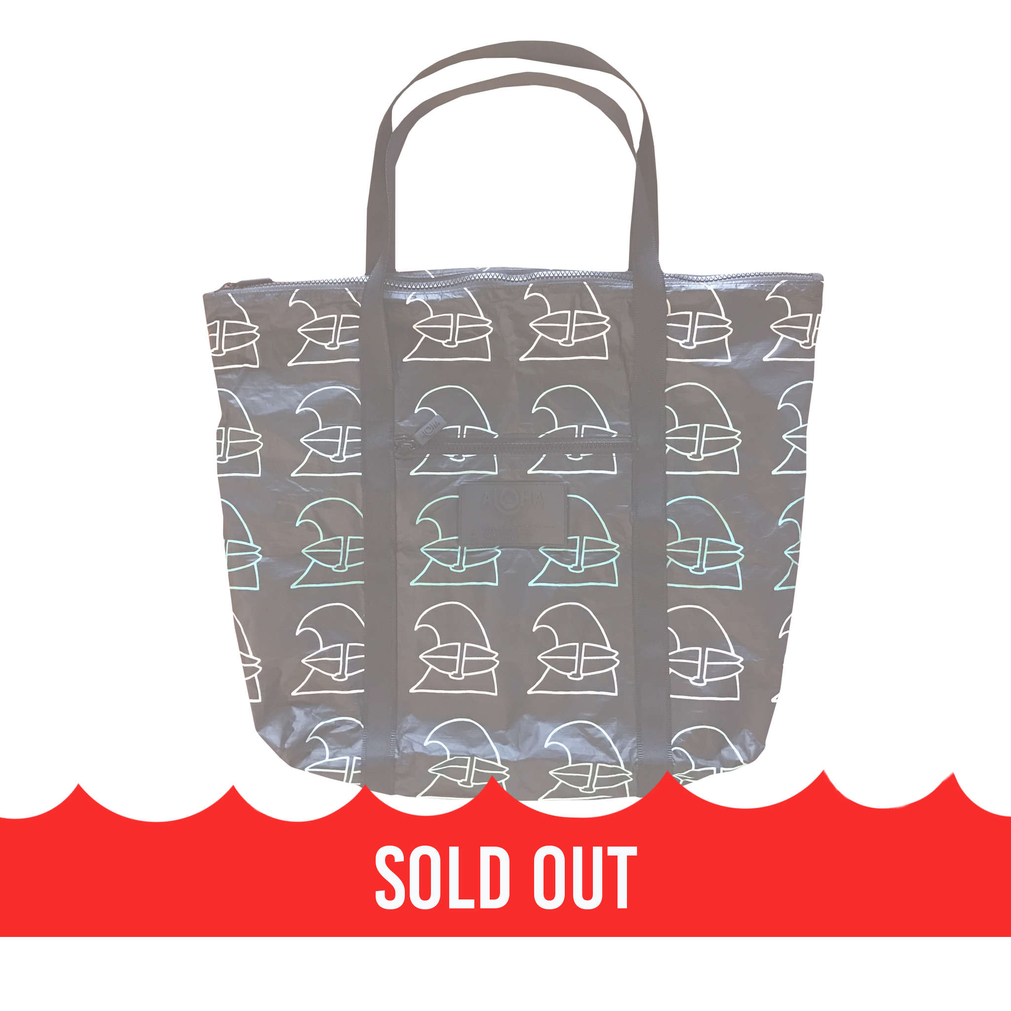 Plastic Free Hawaii Aloha Collection Zippered Tote Bag, Kokua Festival